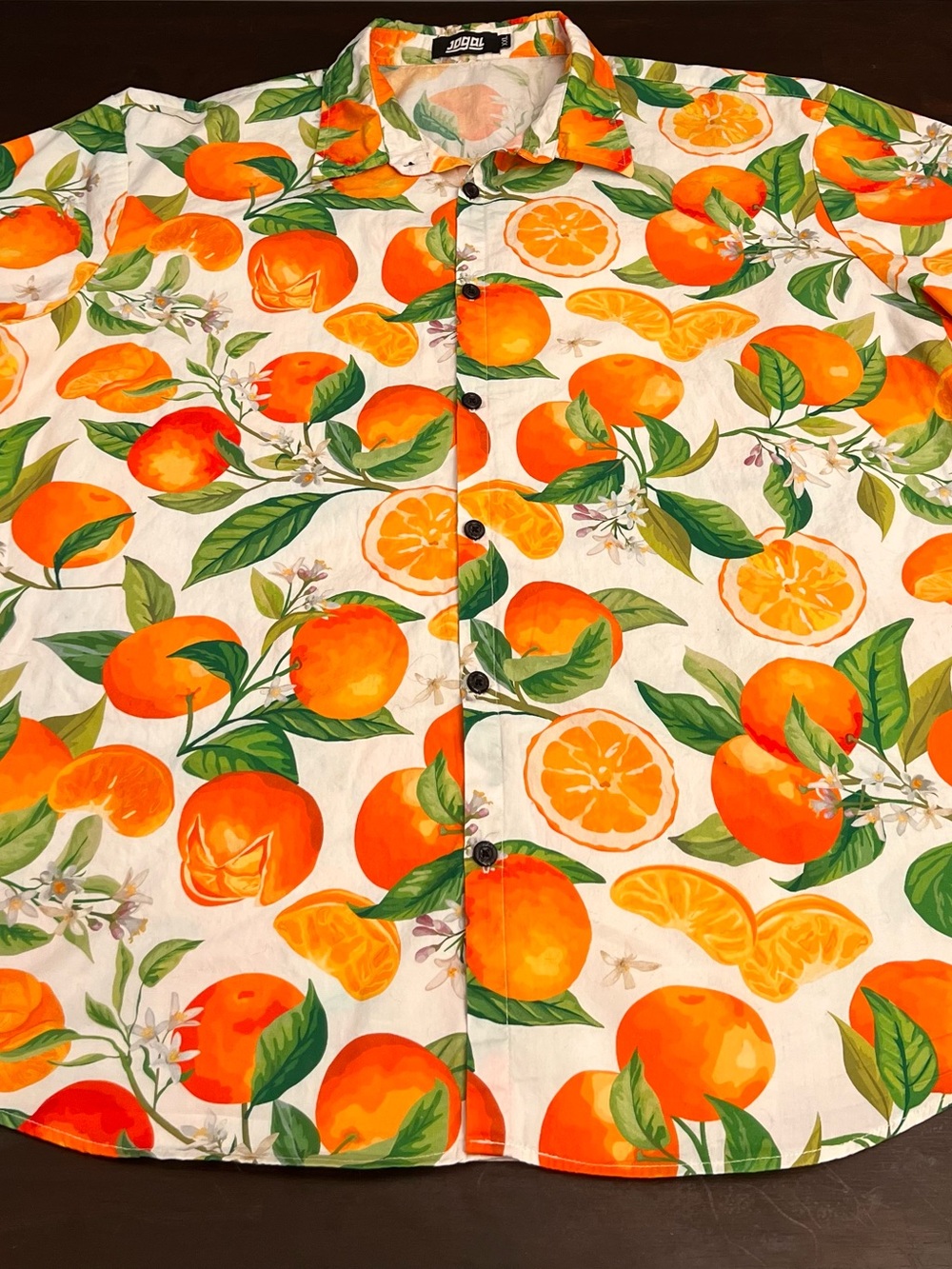 Jogal Men’s Cotton Hawaiian Tropical Fruit Shirt Size XXL